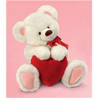 Smitten 15" White Teddy Bear with Love Heart Gift 39388