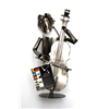 Metal Double Bass Player Wine Bottle Holder 9102C