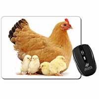 Hen with Baby Chicks Computer Mouse Mat