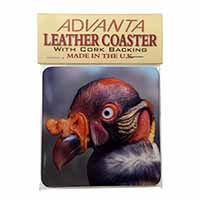 King Vulture Bird of Prey Single Leather Photo Coaster