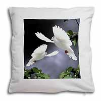Beautiful White Doves Soft White Velvet Feel Scatter Cushion
