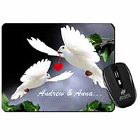 Doves Personalised Valentines Day Gift Computer Mouse Mat