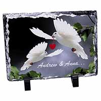 Doves Personalised Valentines Day Gift, Stunning Animal Photo Slate
