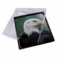 4x Eagle, Bird of Prey Picture Table Coasters Set in Gift Box