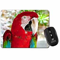Green Winged Red Macaw Parrot Computer Mouse Mat