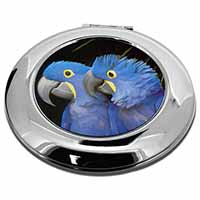Hyacinth Macaw Parrots Make-Up Round Compact Mirror