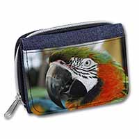 Face of a Macaw Parrot Unisex Denim Purse Wallet