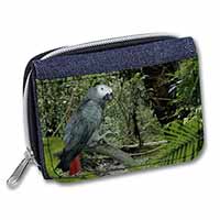 African Grey Parrot Unisex Denim Purse Wallet