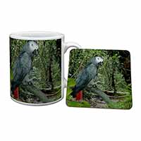 African Grey Parrot Mug and Coaster Set