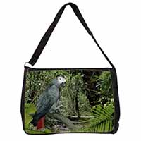 African Grey Parrot Large Black Laptop Shoulder Bag School/College