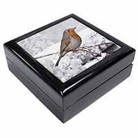 Winter Robin on Snow Branch Keepsake/Jewellery Box