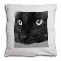 Gorgeous Black Cat Soft White Velvet Feel Scatter Cushion