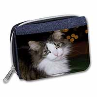 Beautiful Tabby Cat Unisex Denim Purse Wallet