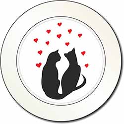 Cat Silhouette with Hearts Car or Van Permit Holder/Tax Disc Holder
