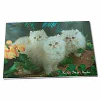 Large Glass Cutting Chopping Board Persian Kittens 