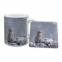 Animal Fantasy Cat+Snow Leopard Mug and Coaster Set