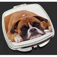 Red and White Boxer Dog Make-Up Compact Mirror