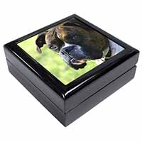 Brindle and White Boxer Dog Keepsake/Jewellery Box