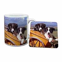 Border Collie Puppies Mug and Coaster Set