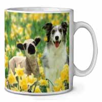 Border Collie Dog and Lamb Ceramic 10oz Coffee Mug/Tea Cup