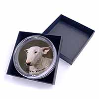 Bull Terrier Dog "Yours Forever" Glass Paperweight in Gift Box