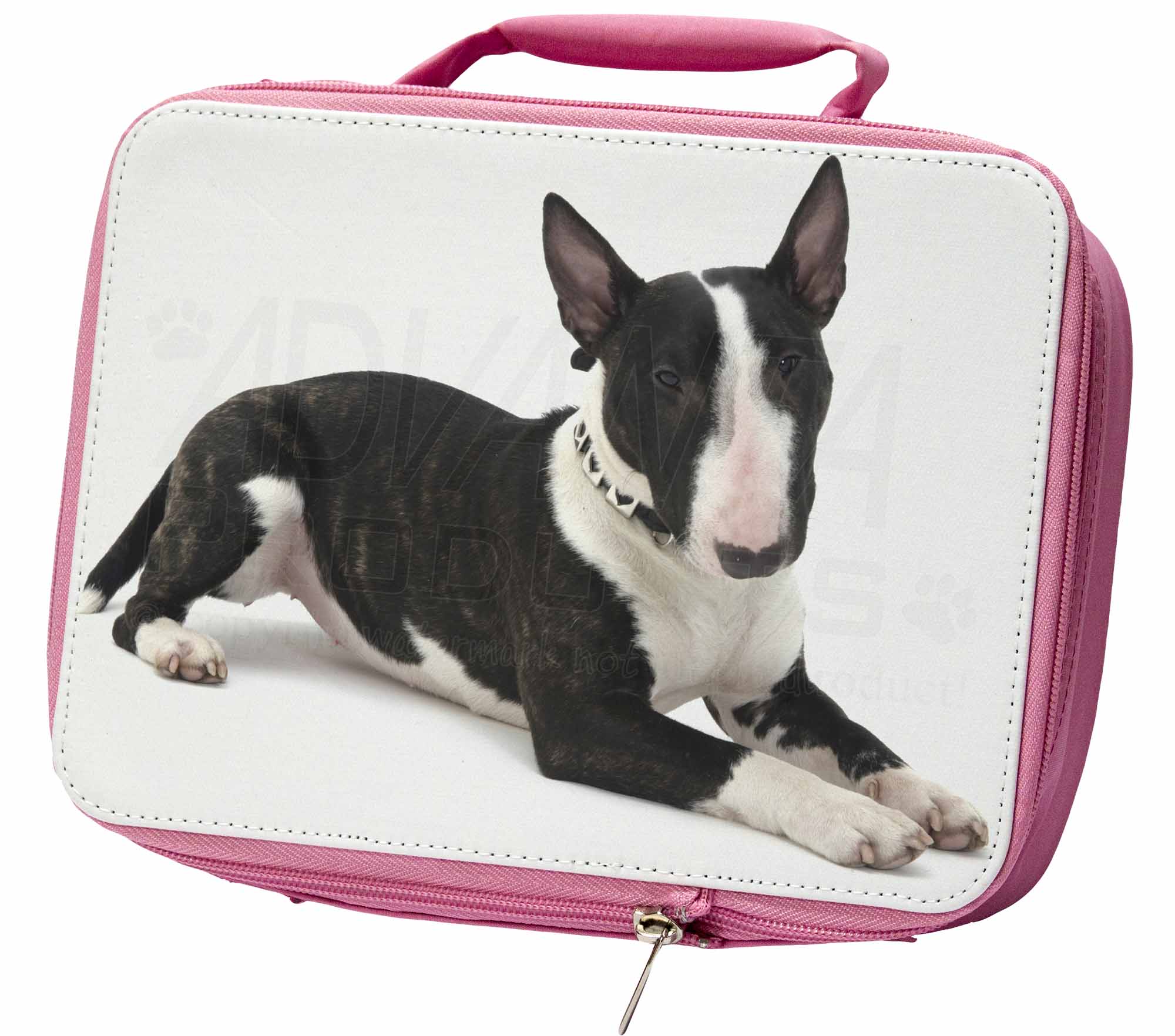 AD-BUT2LBP Bull Terrier Dog Insulated Pink School Lunch Box Bag