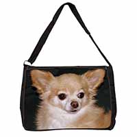 Chihuahua Dog Large Black Laptop Shoulder Bag School/College