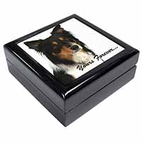 Tri-colour Border Collie Dog "Yours Forever..." Keepsake/Jewellery Box