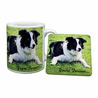 Border Collie Dog "Yours Forever..." Mug and Coaster Set