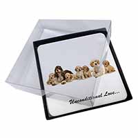 4x Cockerpoodles-Love- Picture Table Coasters Set in Gift Box