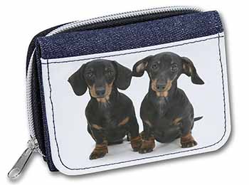 Cute Dachshund Dogs Unisex Denim Purse Wallet