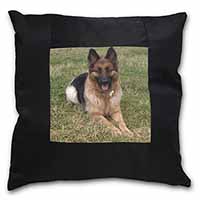 Alsatian/ German Shepherd Dog Black Satin Feel Scatter Cushion