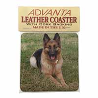 Alsatian/ German Shepherd Dog Single Leather Photo Coaster