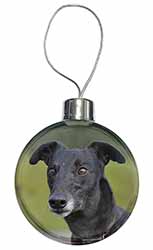 Black Greyhound Dog Christmas Bauble