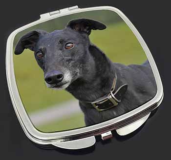 Black Greyhound Dog Make-Up Compact Mirror