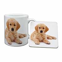 Golden Retriever Puppy Dog Mug and Coaster Set