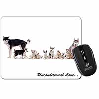 Siberian Husky Family with Love Computer Mouse Mat