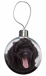 Black Labradoodle Dog Christmas Bauble