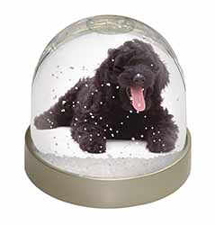 Black Labradoodle Dog Snow Globe Photo Waterball