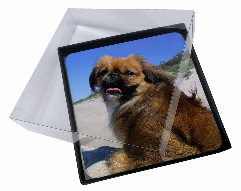 AD-Y11C 4x Yorkshire Terrier Dogs Picture Table Coasters Set in Gift Box 