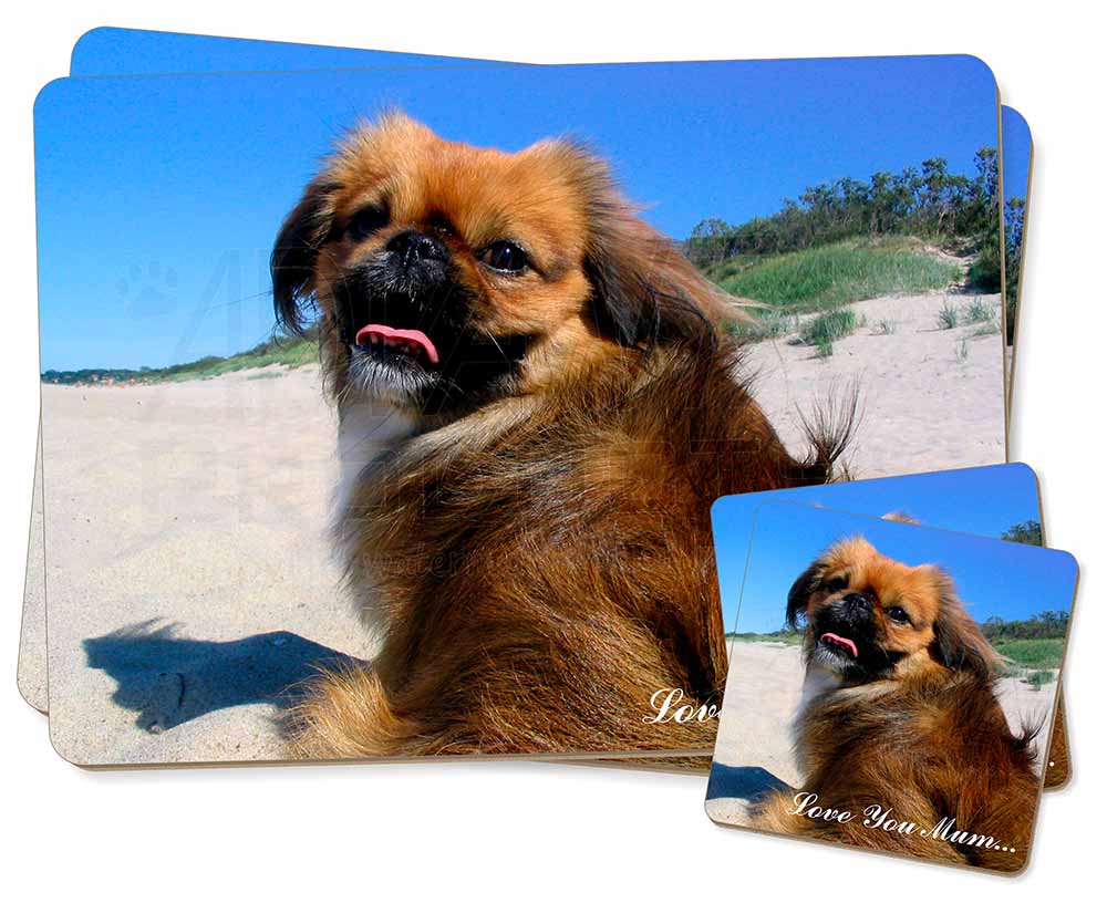 AD-BMT1uPC Bullmastiff Dog-With Love Twin 2x Placemats+2x Coasters Set in Gift