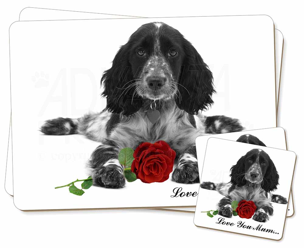 Cocker Spaniel Dogs-With Love Twin 2x Placemats+2x Coasters Set in Gi AD-SC1uPC 