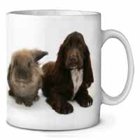 Cute Cocker Spaniel Dog and Rabbit Ceramic 10oz Coffee Mug/Tea Cup
