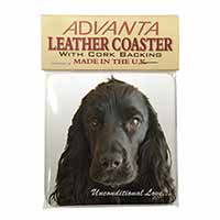 Cocker Spaniel-With Love Single Leather Photo Coaster