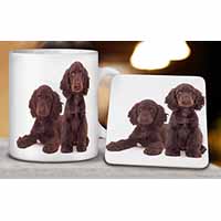 Chocolate Cocker Spaniel Dogs Mug and Coaster Set