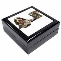 Italian Spinone Dog and Kittens Keepsake/Jewellery Box