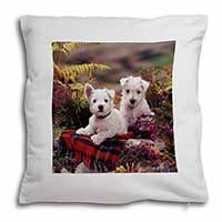 West Highland Terriers Soft White Velvet Feel Scatter Cushion