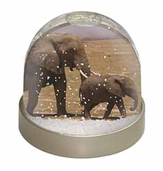 Elephant and Baby Tuskers Snow Globe Photo Waterball