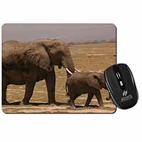 Elephant and Baby Tuskers Computer Mouse Mat