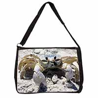 Crab on Sand Large Black Laptop Shoulder Bag School/College